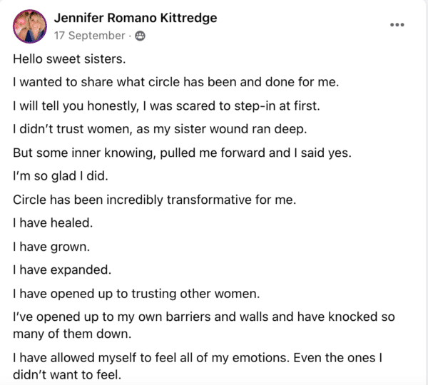 Jennifer Kitredge_HTLC Testimonial_Part 1 (FL FB Group)